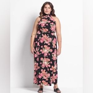 Lane Bryant Tie-Halter floral maxi dress